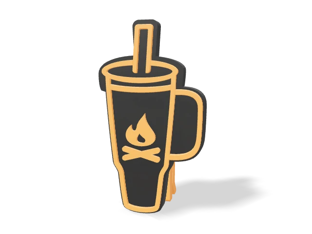 3D preview of Campfire - Orange Tea Packet Clip, assembled logo and clip