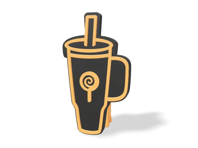 3D preview of Lollipop - Orange Tea Packet Clip, assembled logo and clip
