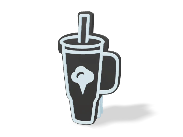 3D preview of Cotton Candy - Blue Tea Packet Clip, assembled logo and clip
