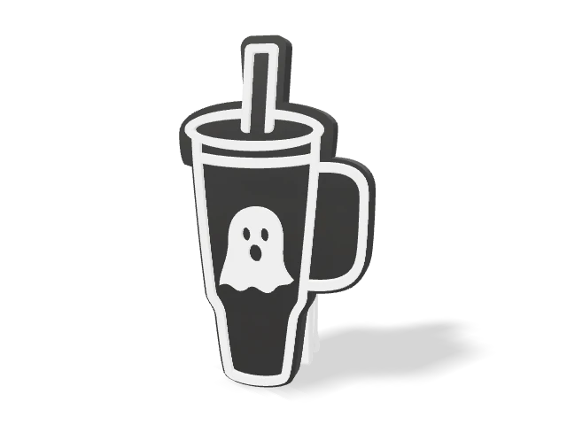 3D preview of Ghost - White Tea Packet Clip, assembled logo and clip