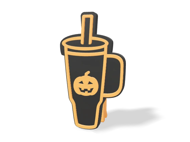 3D preview of Jack-o'-lantern - Orange Tea Packet Clip, assembled logo and clip