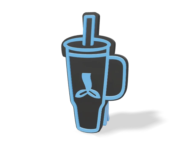 3D preview of Mermaid - Silk Blue Tea Packet Clip, assembled logo and clip