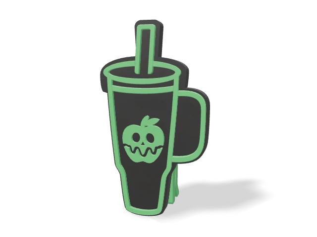 3D preview of Apple Poisoned - Green Tea Packet Clip, assembled logo and clip