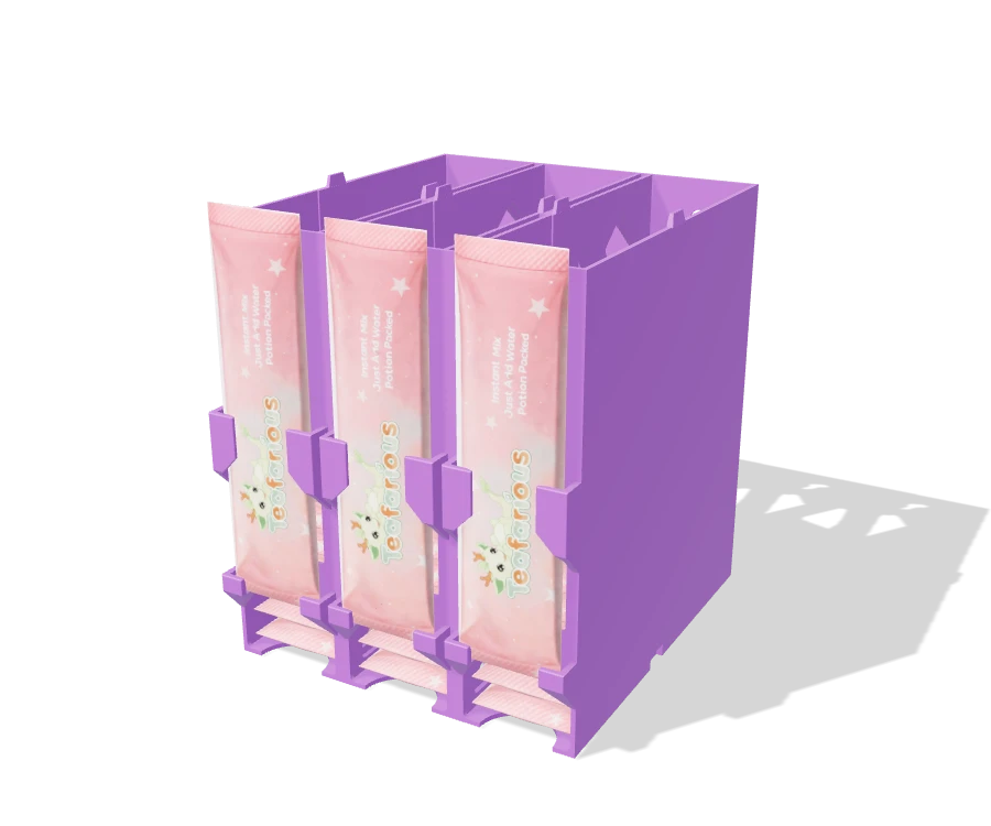 Teafarious Packet Holder 3-Bay Filled Combined with packets resting in the front supports