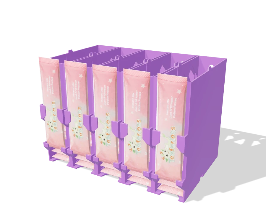 Teafarious Packet Holder 5-Bay Filled Combined with packets resting in the front supports
