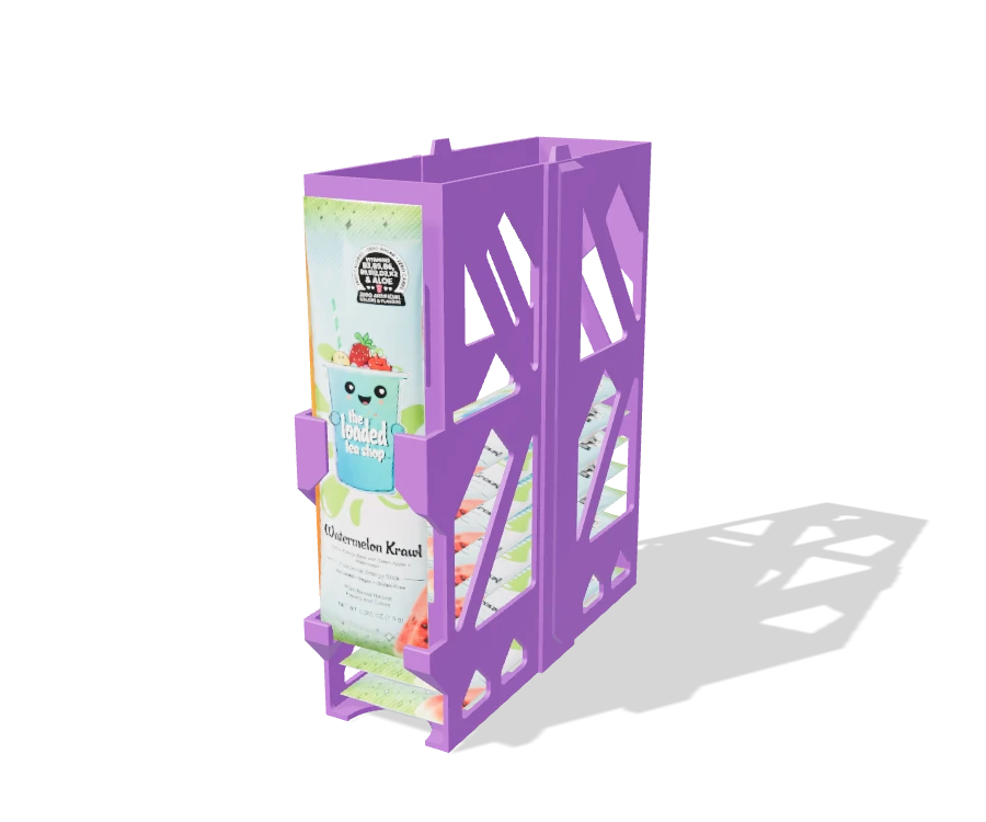 3D preview of The Loaded Tea Shop Packet Holder 1-Bay Lattice Modular, shown in purple